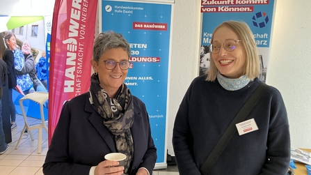Regina Ziesche, Regionalvertretung der Handwerkskammer Halle mit Geschäftsführerin des Kolping Berufsbildungswerkes Hettstedt